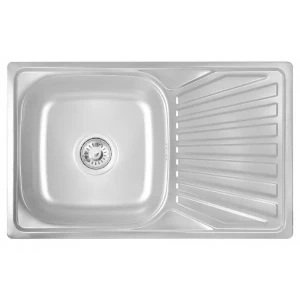Кухонная мойка WEZER 7848(08) Satin 780x480x180 мм с сифоном