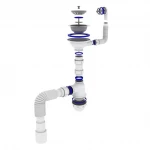 Сифон для кухонної мийки Kronoplast  М-1055-Е з гнучким круглим переливом Ø40х40/50 (SM27010243)