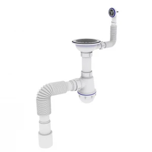 Сифон для кухонной мойки KRONO PLAST M-1055-E Ø40х40/50 с гибким круглым переливом
