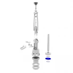 Зливний механізм бачка унітазу Kronoplas КС 1 з одним режимом зливу, кнопка хром (BD1R0410)