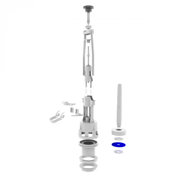 Зливний механізм бачка унітазу Kronoplas КС 1 з одним режимом зливу, кнопка хром (BD1R0410)