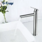 Смеситель для умывальника FRAP F10801-2 высокая нержавеющая сталь.