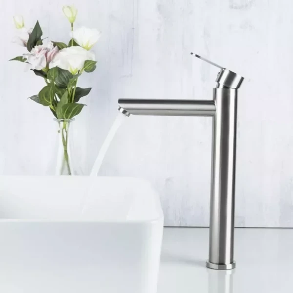 Смеситель для умывальника FRAP F10801-2 высокая нержавеющая сталь.