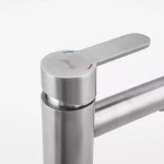 Смеситель для умывальника FRAP F10801-2 высокая нержавеющая сталь.