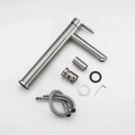 Смеситель для умывальника FRAP F10801-2 высокая нержавеющая сталь.