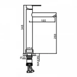 Смеситель для умывальника FRAP F10801-2 высокая нержавеющая сталь.