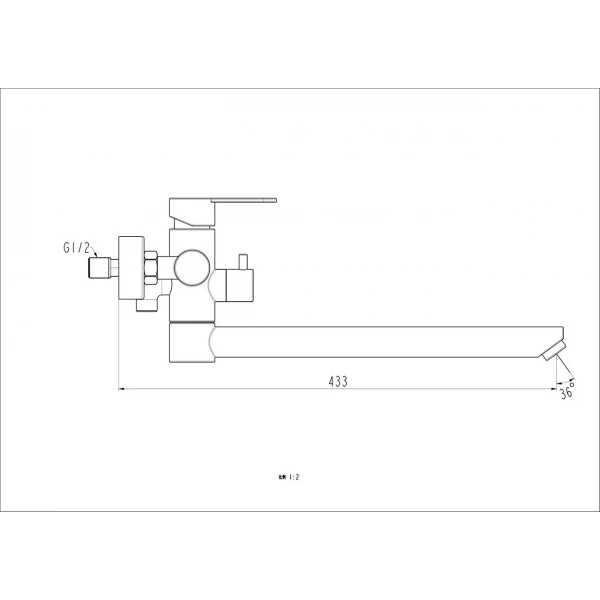 Змішувач для ванни Frap F22801, нержавіюча сталь