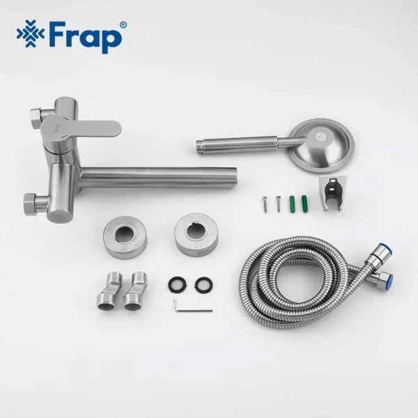 Смеситель для ванны FRAP F32801 нержавеющая сталь.