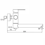 Смеситель для ванны FRAP F32801 нержавеющая сталь.