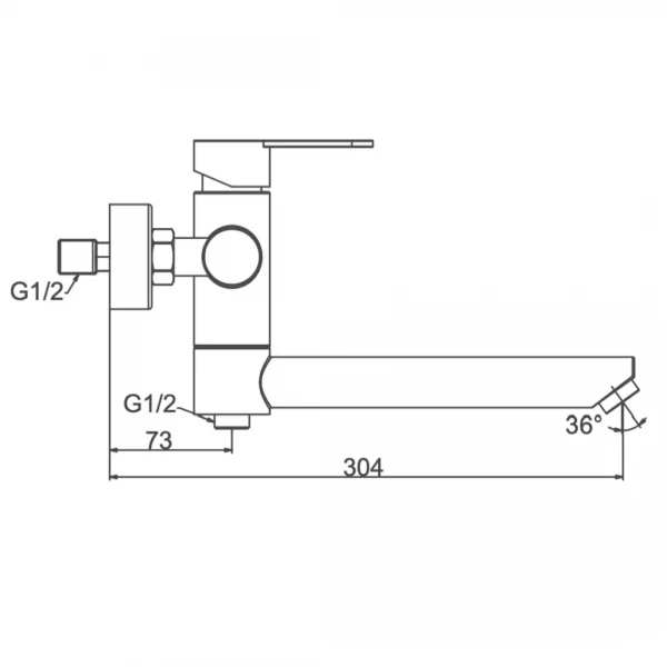 Смеситель для ванны FRAP F32801 нержавеющая сталь.