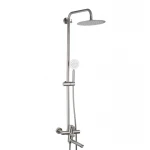 Душевая система FRAP F24801 с поворотным изливом и переключателем на лейку, 1 режим, нержавеющая сталь.