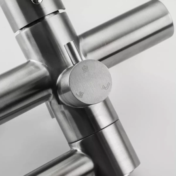 Душевая система FRAP F24801 с поворотным изливом и переключателем на лейку, 1 режим, нержавеющая сталь.