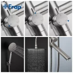 Душевая система FRAP F24801 с поворотным изливом и переключателем на лейку, 1 режим, нержавеющая сталь.