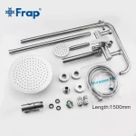 Душевая система FRAP F24801 с поворотным изливом и переключателем на лейку, 1 режим, нержавеющая сталь.