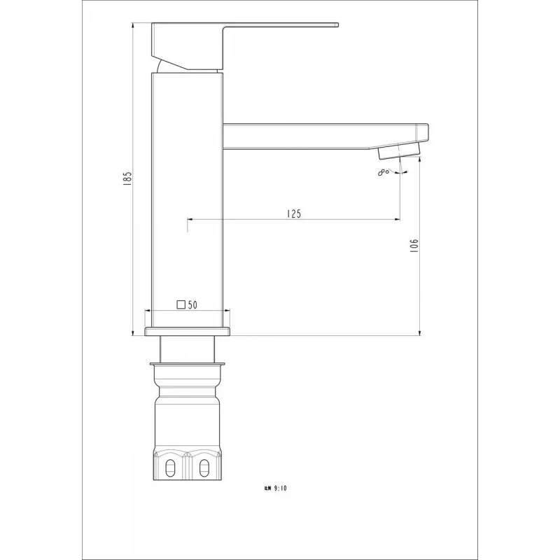 Смеситель для умывальника FRAP F10802 нержавеющая сталь.