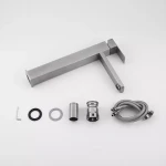 Смеситель для умывальника FRAP F10802-2 высокий из нержавеющей стали