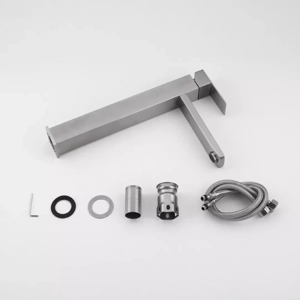 Смеситель для умывальника FRAP F10802-2 высокий из нержавеющей стали