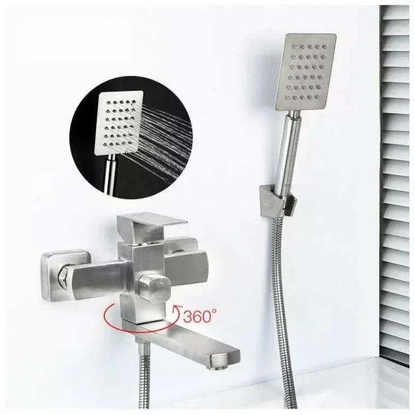 Смеситель для ванны FRAP F32802 нержавеющая сталь.