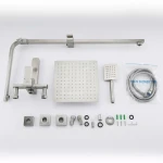 Душевая система FRAP F24802 с поворотным изливом с переключателем на лейку нержавеющая сталь (1 режим)