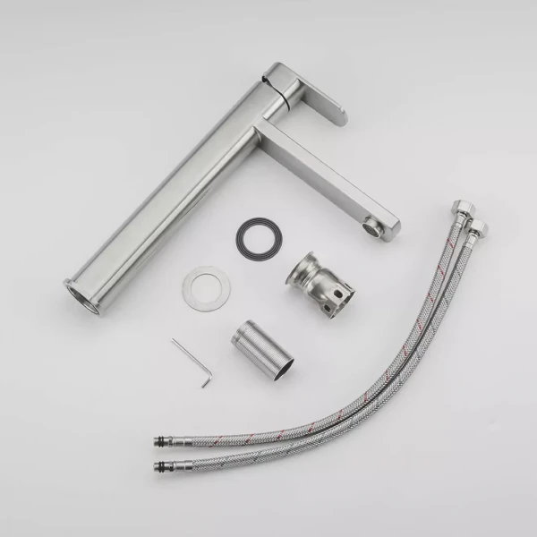 Смеситель для умывальника FRAP F10805-2 высокий сатин