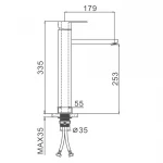 Смеситель для умывальника FRAP F10805-2 высокий сатин