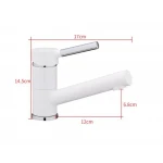 F4544-8 кухня/умивальник одноваж. кор.гусак лат.корпус гайка Ø35 (білий/хром) {10}