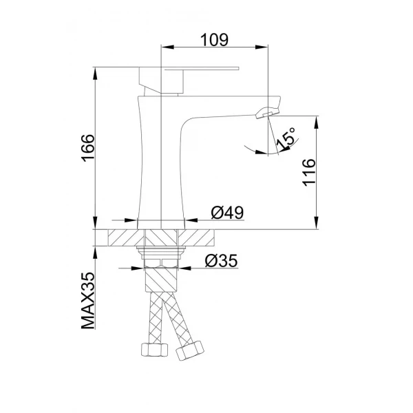 Смеситель для умывальника FRAP F1048 сатин