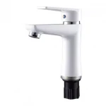 Змішувач для умивальника SLAT SLT-A001W, білий/хром