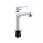 Змішувач для умивальника SLAT SLT-A001W, білий/хром