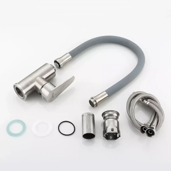 Смеситель для кухни FRAP F4448 с гибким изливом сатин