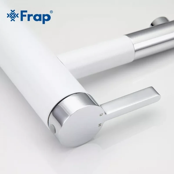 Смеситель для умывальника FRAP F1052-14 высокий белый/хром