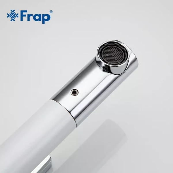 Смеситель для умывальника FRAP F1052-14 высокий белый/хром