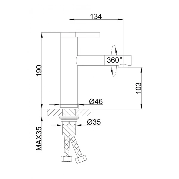 Смеситель для умывальника FRAP F1052-14 высокий белый/хром