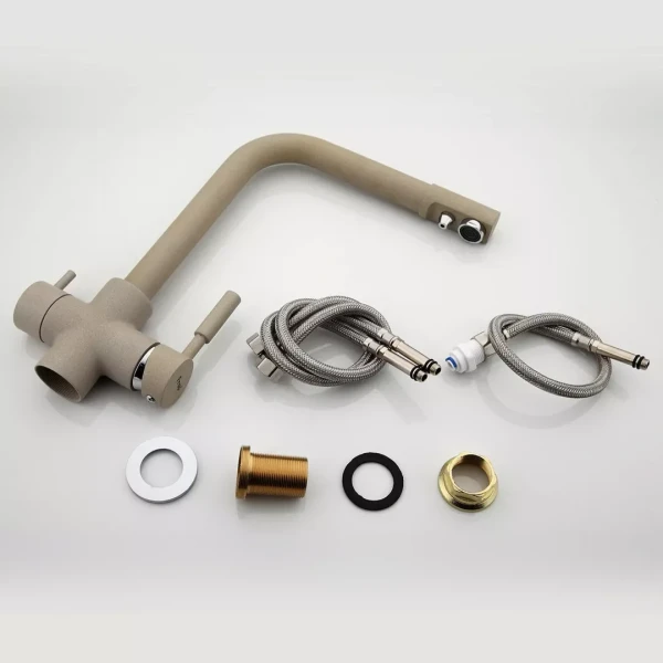 Смеситель для кухни FRAP F4352-20 бежевый для двух видов воды