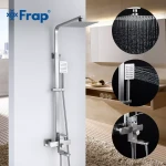 Душевая система FRAP F2421 с поворотным изливом, переключателем на лейку, 1 режим, нержавеющая сталь.