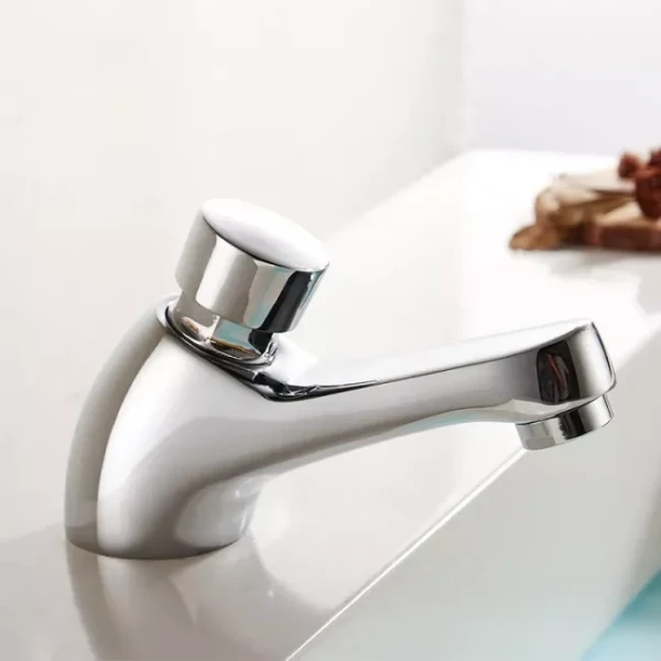 Кран порционный для раковины FRAP F520 с задержкой 7 секунд.