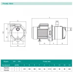 Багатоступеневий відцентровий насос SHIMGE PXm403, 0.55 кВт, Нmax=33 м, Qmax=140л/хв