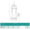 Дренажно-фекальный насос SHIMGE WQ(D)10-10-0.75L1(F) 0.75 кВт, производительность 283 л/мин, высота подъема 16 м