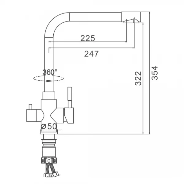 Смеситель для кухни FRAP F43899-1 сатин на две воды