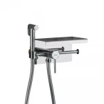 Гигиенический душ FRAP F7516 хромированный с держателем для бумаги и полочкой