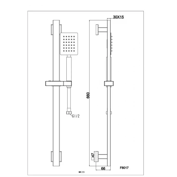 Душевой гарнитур FRAP F8017 нержавеющая сталь.