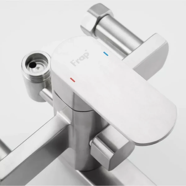 Душевая система FRAP F24805 с поворотным изливом-переключателем на лейку сатин (1 режим)