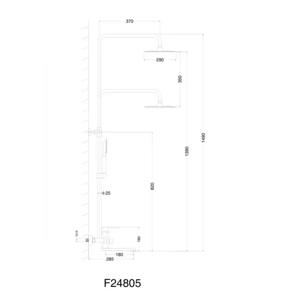 Душевая система FRAP F24805 с поворотным изливом-переключателем на лейку сатин (1 режим)