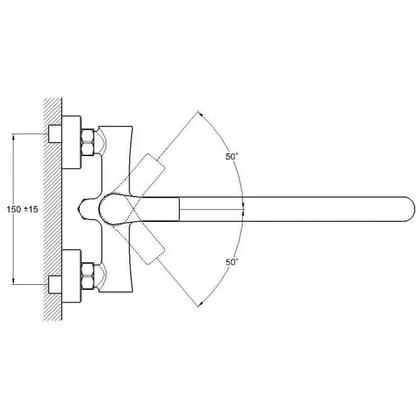 Смеситель для ванны WEZER FAB7 хромированный