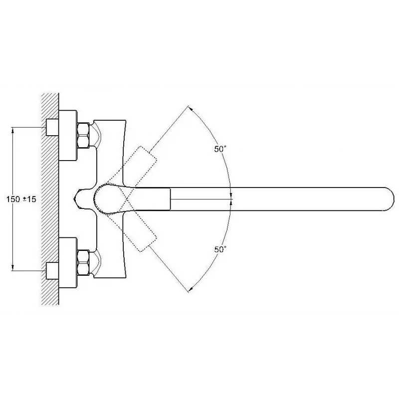 Змішувач для ванни WEZER FAB7, хром