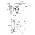Змішувач для душу WEZER PUD5-045, хром