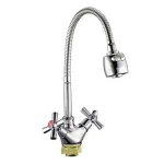 Змішувач для кухні WEZER TLH4-R722 з гнучким виливом, хром