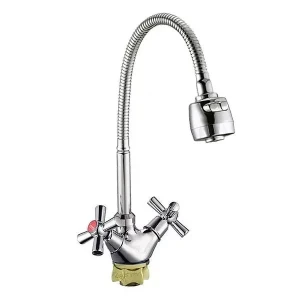 Смеситель для кухни WEZER TLH4-R722 хромированный с гибким изливом
