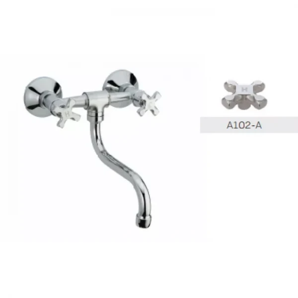 Смеситель для кухни WEZER JIK12-A102 настенный хромированный