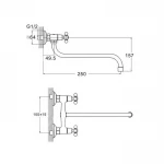 Смеситель для кухни WEZER TZK12-A605 настенный хромированный